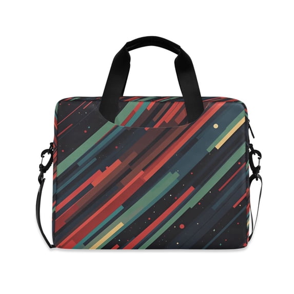 FORMRS 16" Laptop Bag Carrying Sleeve Case with Handle Travel Shoulder Briefcase, Red Abstract Lines