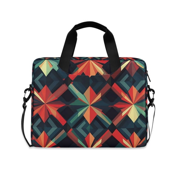 FORMRS 16" Laptop Bag Carrying Sleeve Case with Handle Travel Shoulder Briefcase, Red Abstract