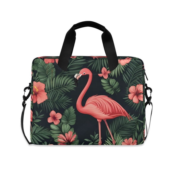 FORMRS 16" Laptop Sleeve Bag Carrying Case with Handle Travel Shoulder Briefcase, Red Flamingo Pattern