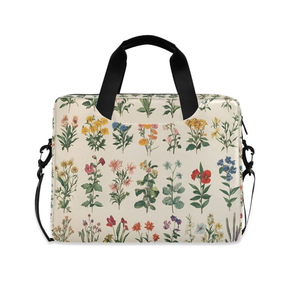 FORMRS 16" Laptop Bag Carrying Sleeve Case with Handle Travel Shoulder Briefcase, Red Floral