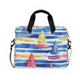 thumbnail image 1 of FORMRS 16" Laptop Bag Carrying Sleeve Case with Handle Travel Shoulder Briefcase, Red Hand Drawn Sailboats, 1 of 8