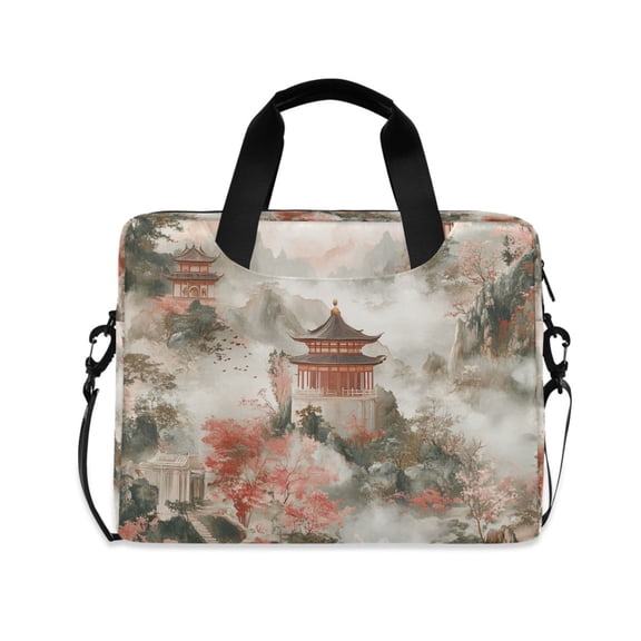 FORMRS 16" Laptop Bag Carrying Sleeve Case with Handle Travel Shoulder Briefcase, Red Mountain Pattern