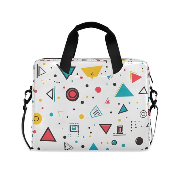 FORMRS 16" Laptop Sleeve Bag Carrying Case with Handle Travel Shoulder Briefcase, Red Simple Shapes