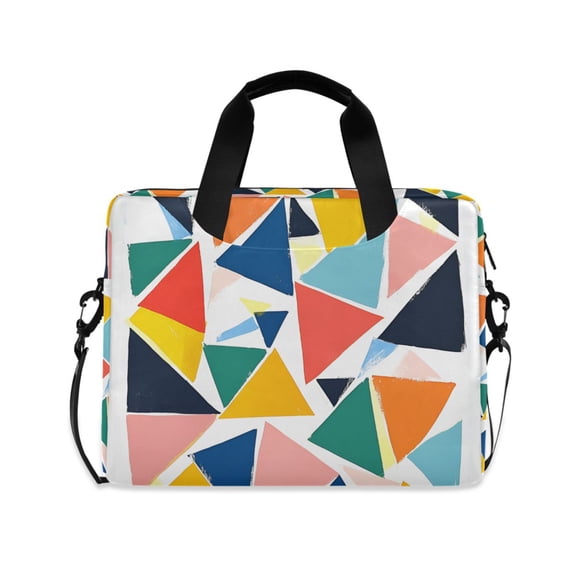 FORMRS 16" Laptop Bag Carrying Sleeve Case with Handle Travel Shoulder Briefcase, Red Triangles