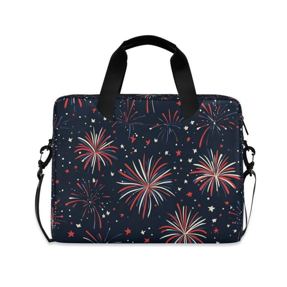 FORMRS 16" Laptop Sleeve Bag Carrying Case with Handle Travel Shoulder Briefcase, Red and White Fireworks Pattern
