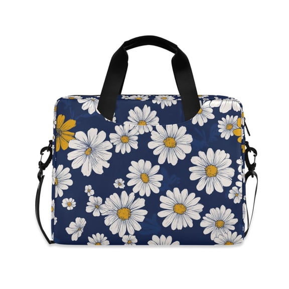 FORMRS 16" Laptop Sleeve Bag Carrying Case with Handle Travel Shoulder Briefcase, Retro Daisy Pattern