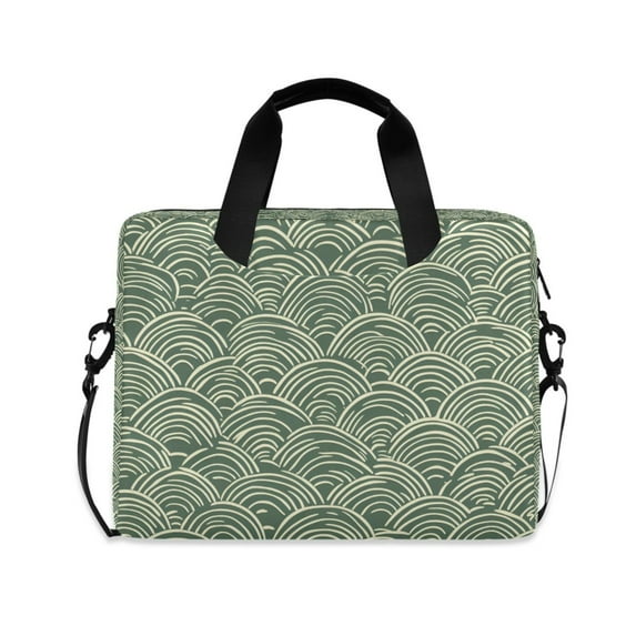 FORMRS 16" Laptop Sleeve Bag Carrying Case with Handle Travel Shoulder Briefcase, Retro Green Abstract