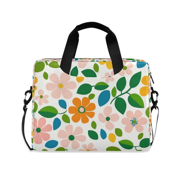 FORMRS 16" Laptop Sleeve Bag Carrying Case with Handle Travel Shoulder Briefcase, Retro Orange Floral