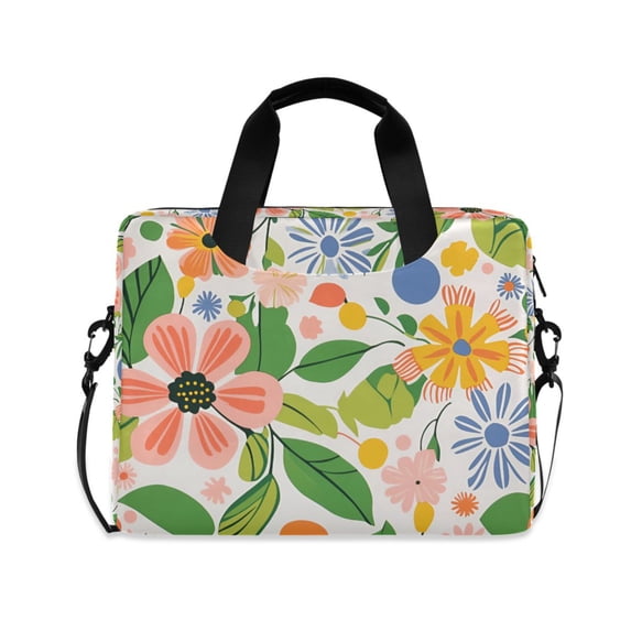 FORMRS 16" Laptop Bag Carrying Sleeve Case with Handle Travel Shoulder Briefcase, Retro Pink Floral
