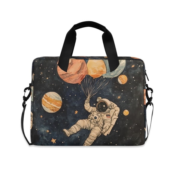 FORMRS 16" Laptop Bag Carrying Sleeve Case with Handle Travel Shoulder Briefcase, Retro Watercolor Planet