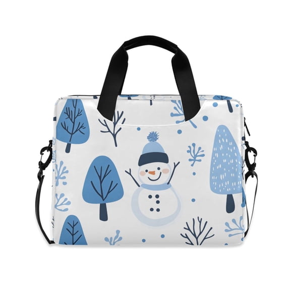 FORMRS 16" Laptop Bag Carrying Sleeve Case with Handle Travel Shoulder Briefcase, Simple Cartoon Snowmen