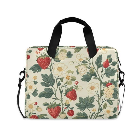 FORMRS 16" Laptop Bag Carrying Sleeve Case with Handle Travel Shoulder Briefcase, Small Strawberry Pattern