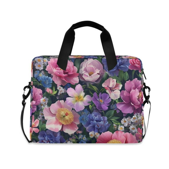 FORMRS 16" Laptop Sleeve Bag Carrying Case with Handle Travel Shoulder Briefcase, Soft Pinks Flowers