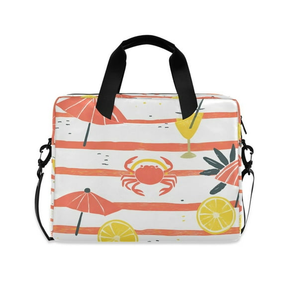 FORMRS 16" Laptop Sleeve Bag Carrying Case with Handle Travel Shoulder Briefcase, Striped Crab