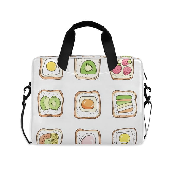 FORMRS 16" Laptop Bag Carrying Sleeve Case with Handle Travel Shoulder Briefcase, Toasts Pattern