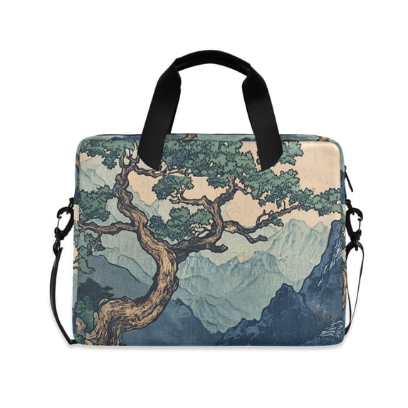 FORMRS 16" Laptop Bag Carrying Sleeve Case with Handle Travel Shoulder Briefcase, Tree in The Mountains