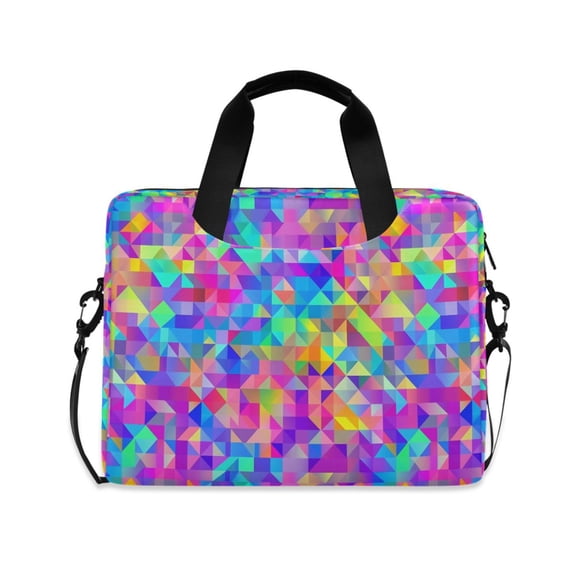 FORMRS 16" Laptop Bag Carrying Sleeve Case with Handle Travel Shoulder Briefcase, Vibrant Geometric Pattern