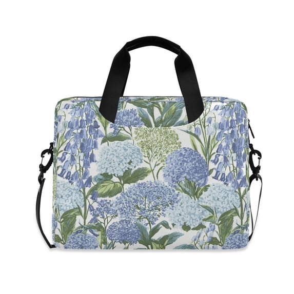 FORMRS 16" Laptop Bag Carrying Sleeve Case with Handle Travel Shoulder Briefcase, Vibrant Hydrangeas Pattern