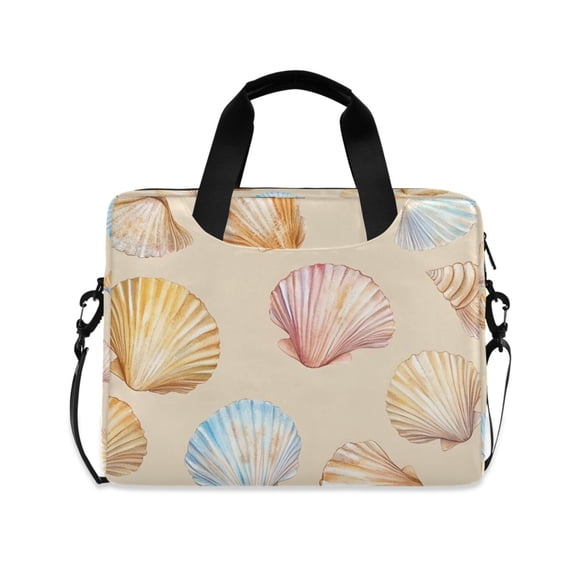 FORMRS 16" Laptop Bag Carrying Sleeve Case with Handle Travel Shoulder Briefcase, Watercolor Seashell