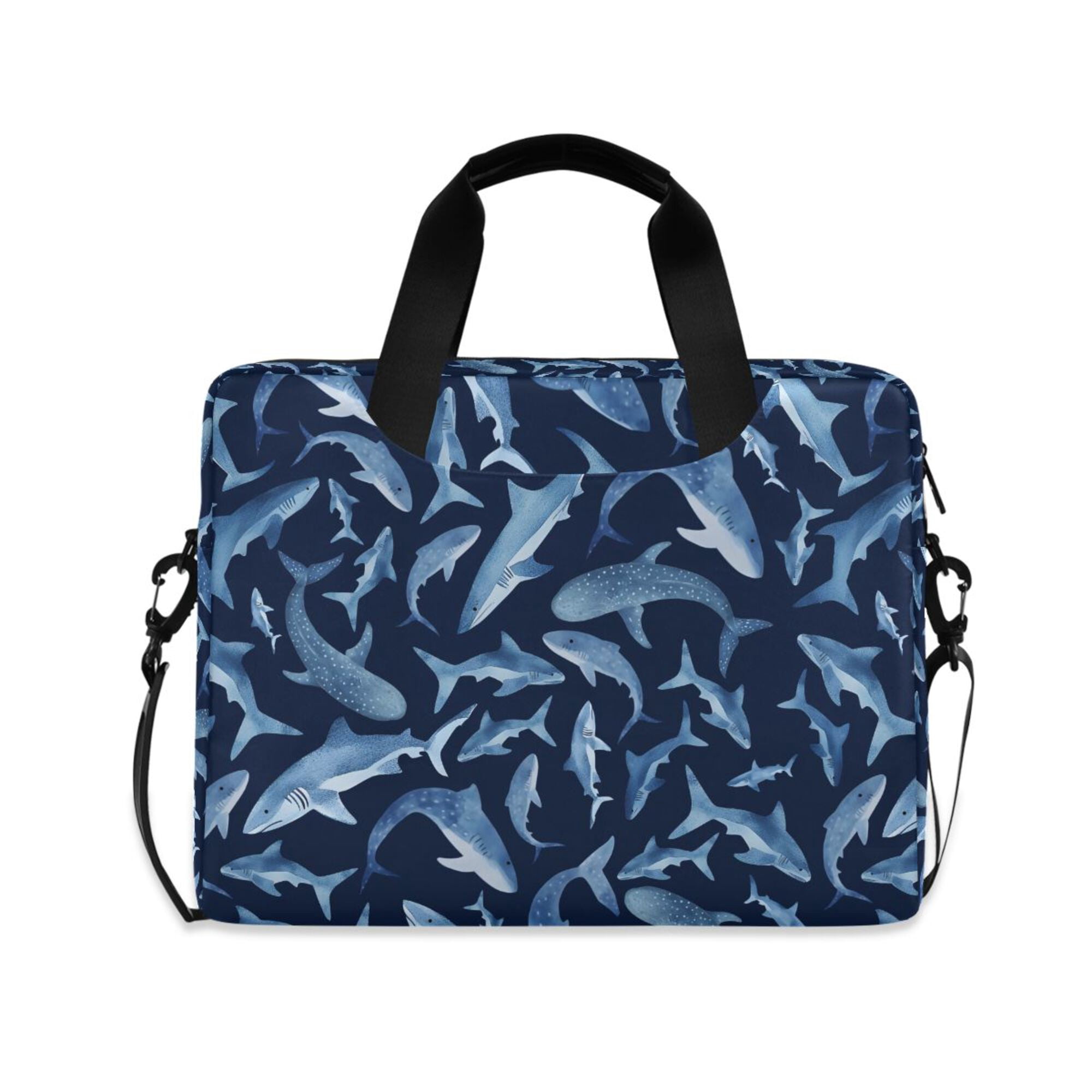 FORMRS 16" Laptop Bag Carrying Sleeve Case with Handle Travel Shoulder Briefcase, Watercolor Shark Pattern
