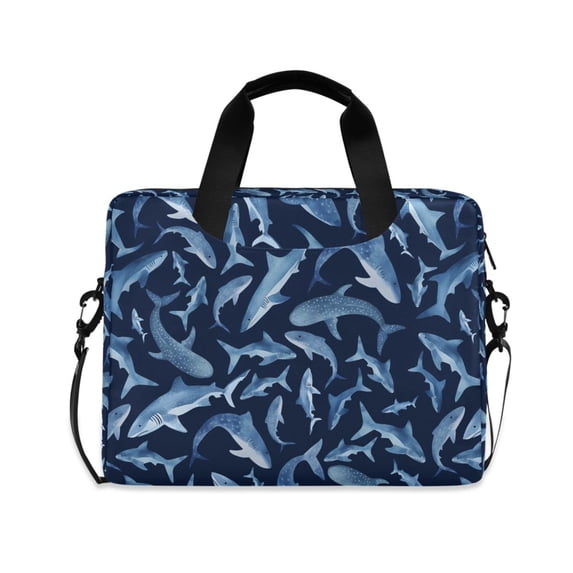 FORMRS 16" Laptop Bag Carrying Sleeve Case with Handle Travel Shoulder Briefcase, Watercolor Shark Pattern