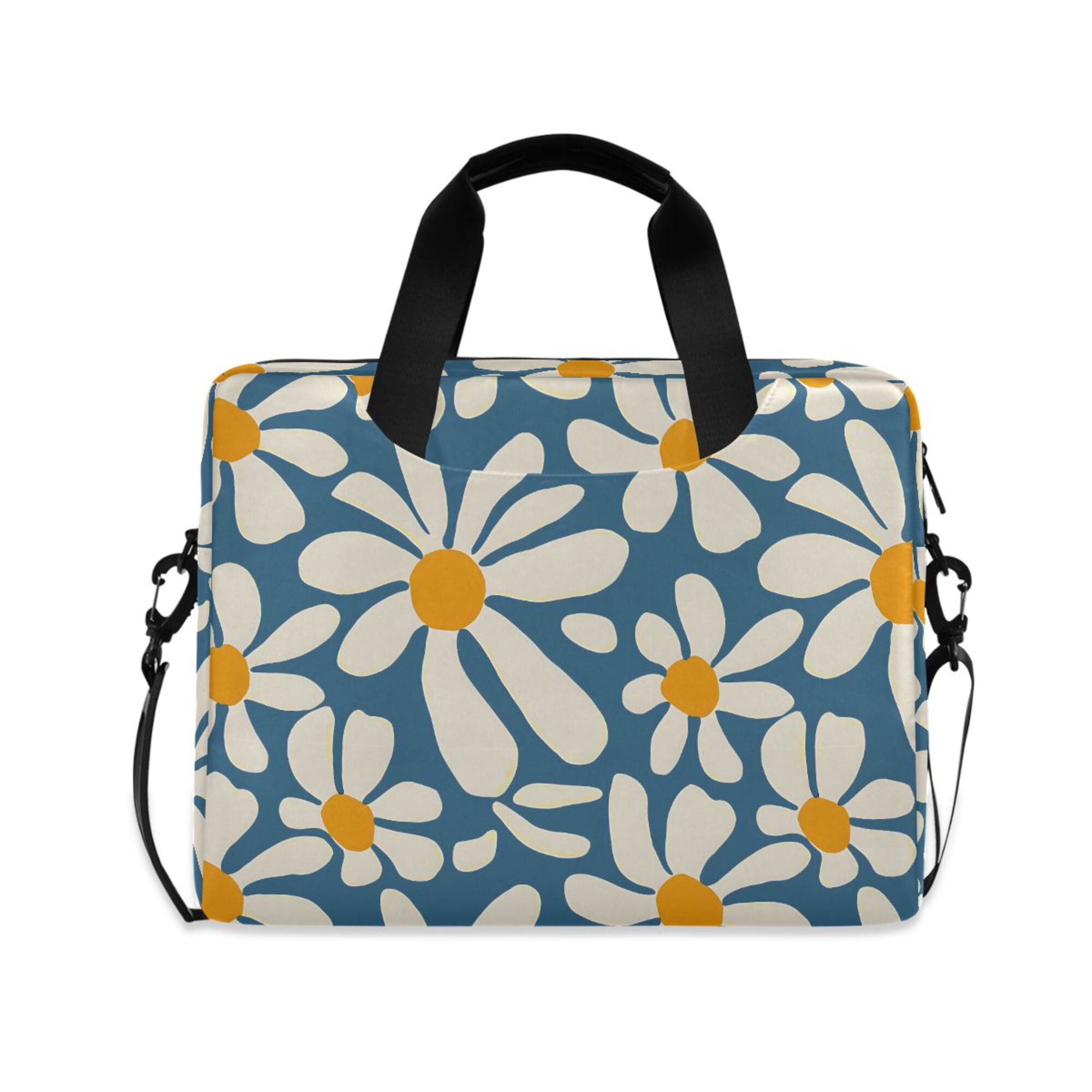 FORMRS 16" Laptop Bag Carrying Sleeve Case with Handle Travel Shoulder Briefcase, Whimsy Daisy Pattern