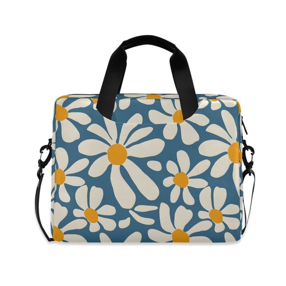 FORMRS 16" Laptop Bag Carrying Sleeve Case with Handle Travel Shoulder Briefcase, Whimsy Daisy Pattern