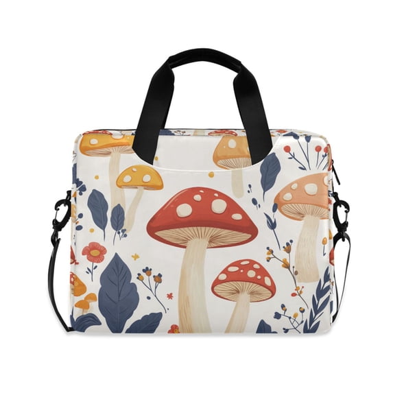 FORMRS 16" Laptop Bag Carrying Sleeve Case with Handle Travel Shoulder Briefcase, White Mushroom