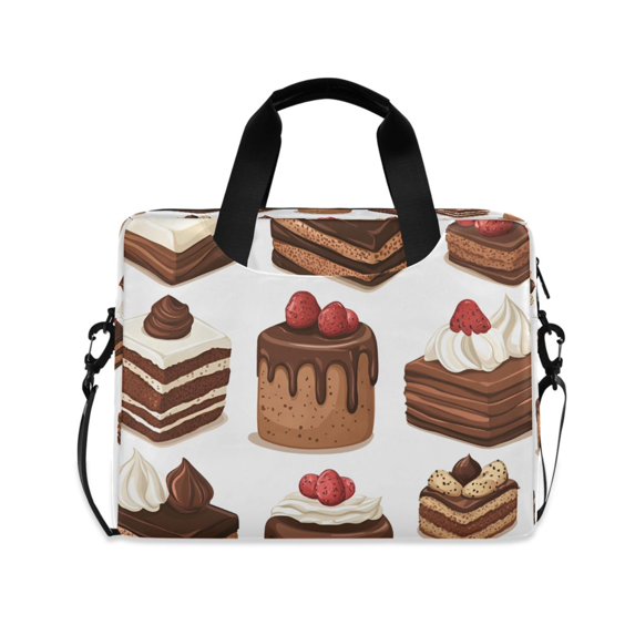 FORMRS 16" Laptop Bag Carrying Sleeve Case with Handle Travel Shoulder Briefcase, White Sweet Cakes