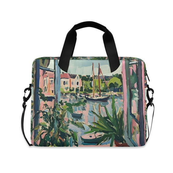 FORMRS 16" Laptop Sleeve Bag Carrying Case with Handle Travel Shoulder Briefcase, Window Plants