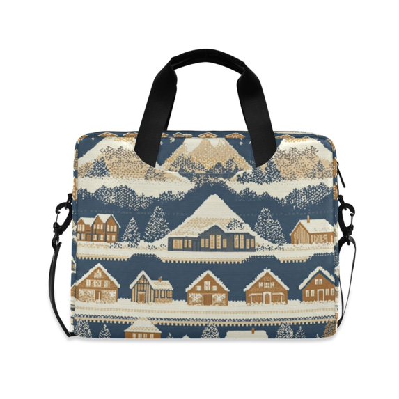FORMRS 16" Laptop Bag Carrying Sleeve Case with Handle Travel Shoulder Briefcase, Winter Village