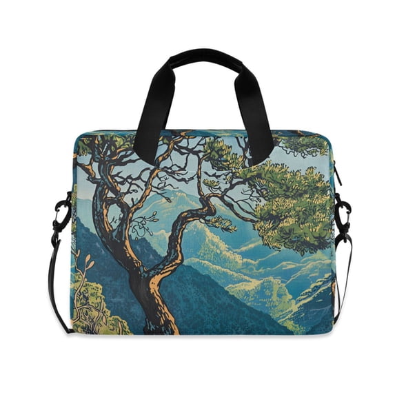 FORMRS 16" Laptop Bag Carrying Sleeve Case with Handle Travel Shoulder Briefcase, Yellow Tree