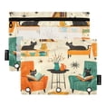 thumbnail image 1 of FORMRS 2 Pack Pencil Pouch for 3 Ring Binder with Clear Window Zipper Case, Black Cats Reading, 1 of 6