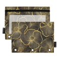 thumbnail image 1 of FORMRS 2 Pack Pencil Pouch for 3 Ring Binder with Clear Window Zipper Case, Black Flower Pattern, 1 of 6