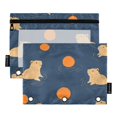 thumbnail image 1 of FORMRS 2 Pack Pencil Pouch for 3 Ring Binder with Clear Window Zipper Case, Blue Capybaras, 1 of 6