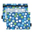 thumbnail image 1 of FORMRS 2 Pack Pencil Pouch for 3 Ring Binder with Clear Window Zipper Case, Blue Dots, 1 of 6