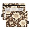 thumbnail image 1 of FORMRS 2 Pack Pencil Pouch for 3 Ring Binder with Clear Window Zipper Case, Brown Floral, 1 of 6