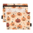 thumbnail image 1 of FORMRS 2 Pack Pencil Pouch for 3 Ring Binder with Clear Window Zipper Case, Colorful Halloween Pumpkin Pattern, 1 of 6