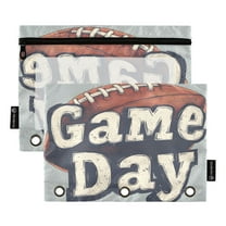 FORMRS 2 Pack Pencil Pouch for 3 Ring Binder with Clear Window Zipper Case, Game Day