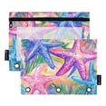 thumbnail image 1 of FORMRS 2 Pack Pencil Pouch for 3 Ring Binder with Clear Window Zipper Case, Gradient Starfish Pattern, 1 of 6