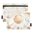 thumbnail image 1 of FORMRS 2 Pack Pencil Pouch for 3 Ring Binder with Clear Window Zipper Case, Gray Seashell, 1 of 6