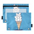 thumbnail image 1 of FORMRS 2 Pack Pencil Pouch for 3 Ring Binder with Clear Window Zipper Case, Ice Cream Cat, 1 of 6