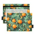 thumbnail image 1 of FORMRS 2 Pack Pencil Pouch for 3 Ring Binder with Clear Window Zipper Case, Orange Tree Pattern, 1 of 6