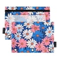 thumbnail image 1 of FORMRS 2 Pack Pencil Pouch for 3 Ring Binder with Clear Window Zipper Case, Pink Flowers Pattern, 1 of 6