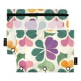 thumbnail image 1 of FORMRS 2 Pack Pencil Pouch for 3 Ring Binder with Clear Window Zipper Case, Purple Clover Pattern, 1 of 6