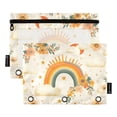 thumbnail image 1 of FORMRS 2 Pack Pencil Pouch for 3 Ring Binder with Clear Window Zipper Case, Retro Rainbow, 1 of 6