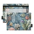 thumbnail image 1 of FORMRS 2 Pack Pencil Pouch for 3 Ring Binder with Clear Window Zipper Case, Sea Plants Pattern, 1 of 6