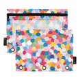 thumbnail image 1 of FORMRS 2 Pack Pencil Pouch for 3 Ring Binder with Clear Window Zipper Case, Yellow Colorful Circles, 1 of 6