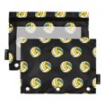 thumbnail image 1 of FORMRS 2 Pack Pencil Pouch for 3 Ring Binder with Clear Window Zipper Pen Case Stationery Organizer, Black Volleyball Pattern, 1 of 6