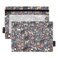 thumbnail image 1 of FORMRS 2 Pack Pencil Pouch for 3 Ring Binder with Clear Window Zipper Pen Case Stationery Organizer, Blue Floral Horses Pattern, 1 of 6